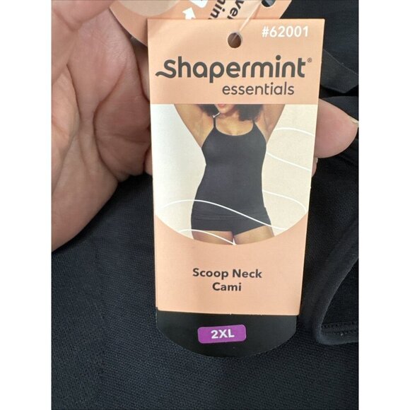 Shapermint Essentials Scoop Neck Cami Women's 2XL Black NWT 0044 - Picture 10 of 14